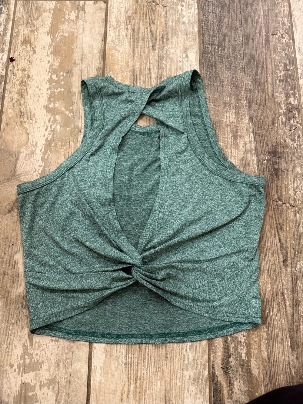 Twist-Front Sleeveless Crop Top - Green